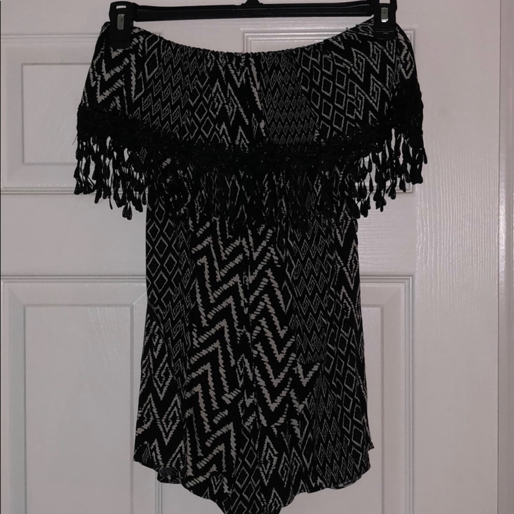 Black and White Patterned Romper